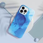 LEATHER MAG COVER case for IPHONE 14 Pro Max blue splash