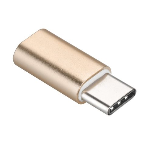 Micro USB - Type C Átalakító Adapter Arany