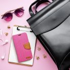 CANVAS Book case for IPHONE 15 Pro pink