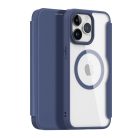 DUX DUCIS wallet case SKIN X PRO compatible with MagSafe for IPHONE 15 Pro blue