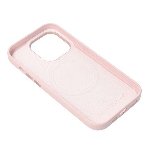 LEATHER MAG COVER case for IPHONE 15 sand pink