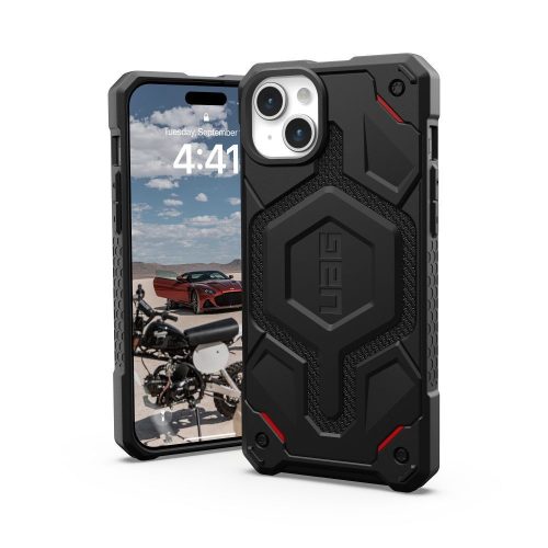 ( UAG ) Urban Armor Gear Monarch Pro for IPHONE 15 PLUS compatible with MagSafe kevlar black