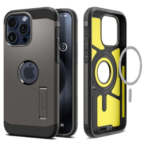 SPIGEN case TOUGH ARMOR MAG compatible with MagSafe for IPHONE 15 Pro gunmetal