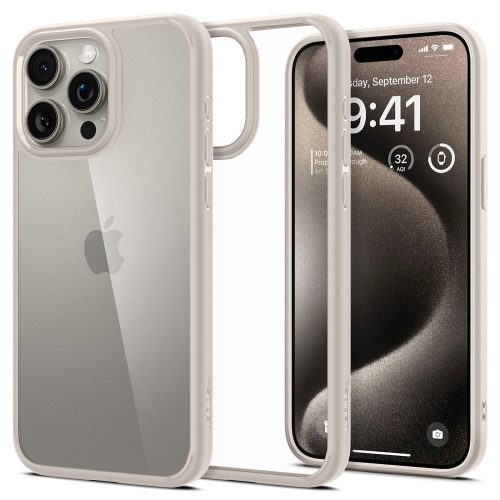 SPIGEN case ULTRA HYBRID for IPHONE 15 Pro Max natural titatnium