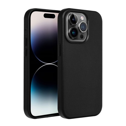 LEATHER MAG COVER case for IPHONE 16 Pro black