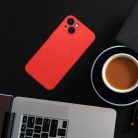 SILICONE MAG COVER case compatible with MagSafe for IPHONE 16 Plus red