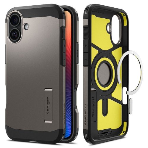 SPIGEN case TOUGH ARMOR MAG compatible with MagSafe for IPHONE 16 gunmetal