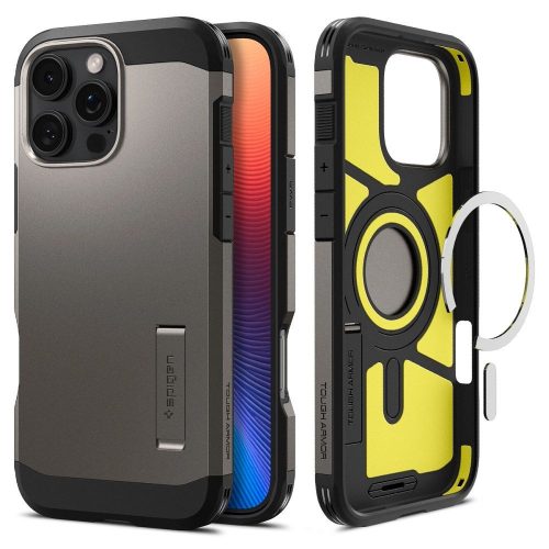 SPIGEN case TOUGH ARMOR MAG compatible with MagSafe for IPHONE 16 Pro gunmetal