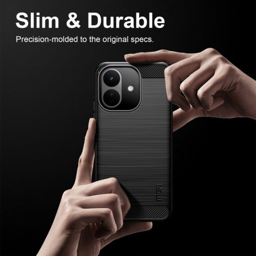 MOFI for Xiaomi Redmi Note 17 Pro 5G Back Cover  Brushed Texture Carbon Fiber Soft TPU Case - Blue