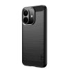 MOFI for Xiaomi Redmi Note 17 Pro 5G Back Cover  Brushed Texture Carbon Fiber Soft TPU Case - Black