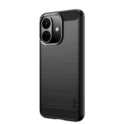 MOFI for Xiaomi Redmi Note 17 Pro 5G Back Cover  Brushed Texture Carbon Fiber Soft TPU Case - Black