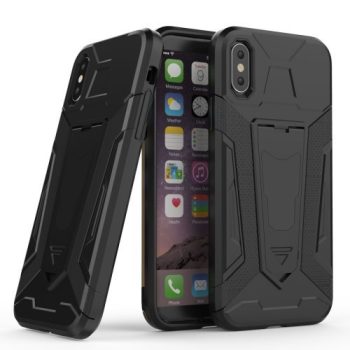 iPhone X Armor Tok Ütésálló Kitámasztható 2in1 Hybrid Fekete   iPhone X Armor Tok Ütésálló Kitámasztható 2in1 Hybrid Fekete
