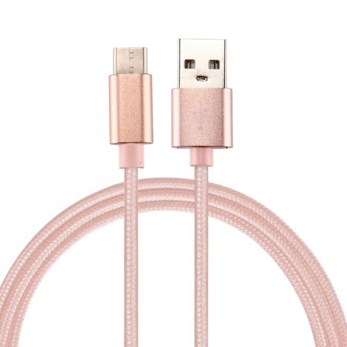 Type-C USB Kábel Woven Series Extra Anyagból ( 3 méteres ) Rózsaarany