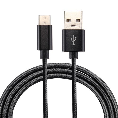 Type-C USB Kábel Woven Series Extra Anyagból ( 3 méteres ) Fekete