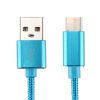 Type-C USB Kábel Woven Series Extra Anyagból ( 1 méteres ) Kék