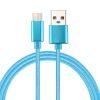 Type-C USB Kábel Woven Series Extra Anyagból ( 0.5 méteres ) Kék
