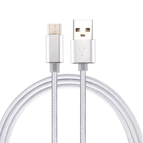 Type-C USB Kábel Woven Series Extra Anyagból ( 0.5 méteres ) Fehér