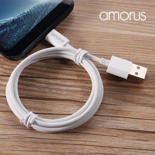 AMORUS Type-C USB Kábel Töltő és Adatkábel 1 Méteres Fehér
