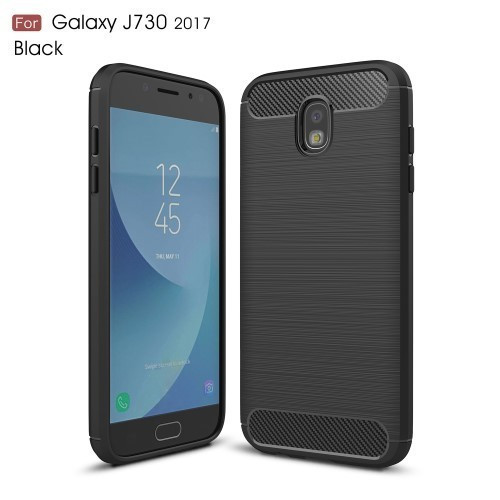 Samsung Galaxy J7 2017 Tok Szilikon Szálcsiszolt Karbon Mintázat Ütésállókivitel Fekete