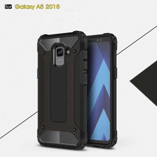 Samsung Galaxy A8 (2018) Armor Tok Ütésálló Kivitel 2in1 Hybrid Fekete