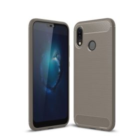   Huawei P20 Lite Tok Szilikon Szálcsiszolt Mintázattal Ütésállókivitel Szürke