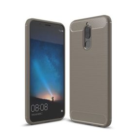   Huawei Mate 10 Lite Szilikon Szálcsiszolt Mintázattal Ütésállókivitel Szürke