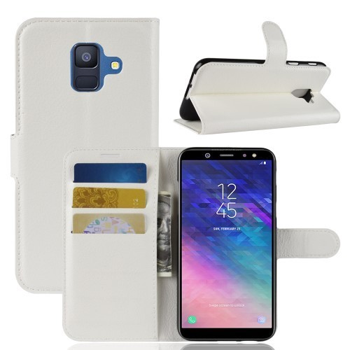Samsung Galaxy A6 (2018) Notesz Tok Business Series Kitámasztható Bankkártyatartóval Fehér