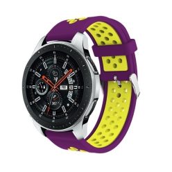   Pótszíj - Szilikon Óraszíj Samsung Galaxy Watch 46mm TwoTone Series Violet/Sárga