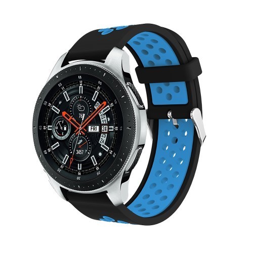 Pótszíj - Szilikon Óraszíj Samsung Galaxy Watch 46mm TwoTone Series Fekete/Világoskék