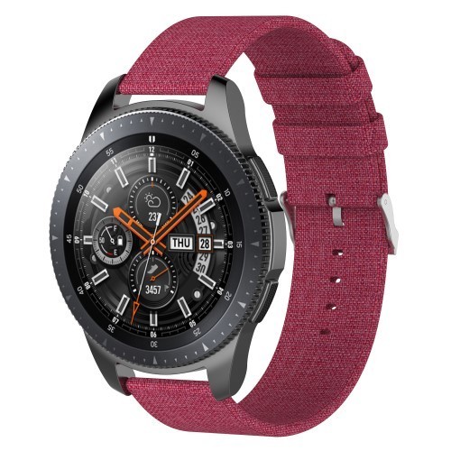 Samsung Galaxy Watch 46mm Óraszíj - Pótszíj Textil Canvas Piros