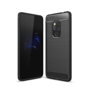   Huawei Mate 20 Tok Szilikon Ütésállókivitel Karbon Mintázattal Fekete