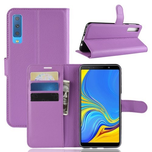 Samsung Galaxy A7 (2018) Notesz Tok Business Series Kitámasztható Bankkártyatartóval Lila