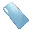 Samsung Galaxy A7 (2018) TPU Szilikon Tok S-Line Design Karbon Mintázattal Kék