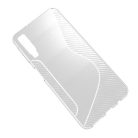 Samsung Galaxy A7 (2018) TPU Szilikon Tok S-Line Design Karbon Mintázattal Fehér