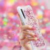 Samsung Galaxy A7 (2018) Ütésálló Csillámló Mozgó Tok Glitteres - ShockProof Rózsaarany