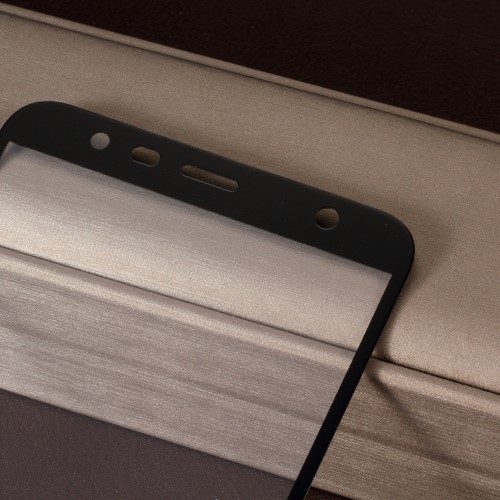 Samsung Galaxy J4+ / J4 Plus Tempered Glass Kijelzővédő Üveg - Silk 3D Fekete