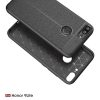 Huawei Honor 9 Lite Szilikon Tok Bőrmintázattal TPU Prémium Fekete