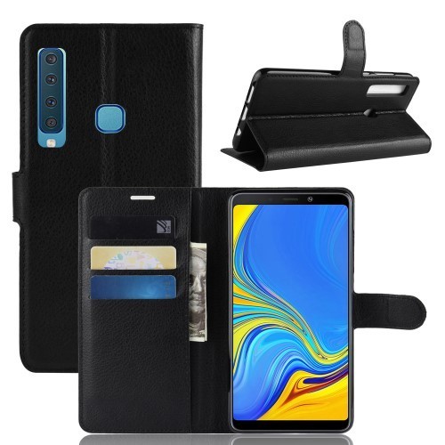 Samsung Galaxy A9 (2018) Notesz Tok Business Series Kitámasztható Bankkártyatartóval Fekete