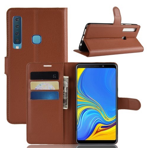 Samsung Galaxy A9 (2018) Notesz Tok Business Series Kitámasztható Bankkártyatartóval Barna