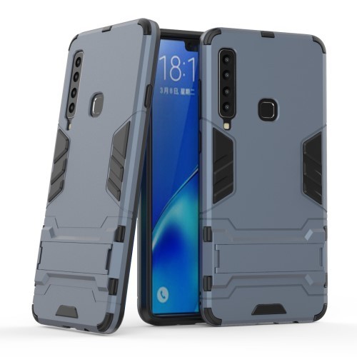 Samsung Galaxy A9 (2018) 2in1 Tok Ütésálló - Kitámasztható TPU Hybrid Sötétkék