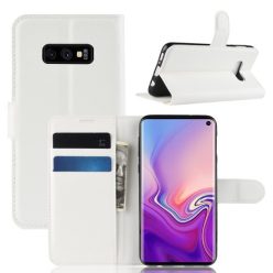   Samsung Galaxy S10e Notesz Tok Business Series Kitámasztható Bankkártyatartóval Fehér