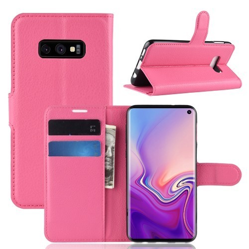 Samsung Galaxy S10e Notesz Tok Business Series Kitámasztható Bankkártyatartóval Pink