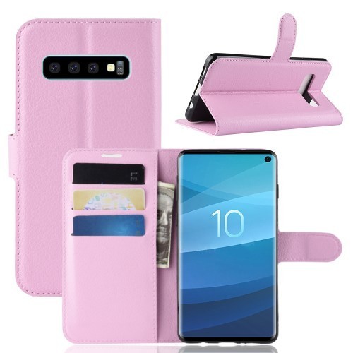 Samsung Galaxy S10 Notesz Tok Business Series Kitámasztható Bankkártyatartóval Rózsaszín