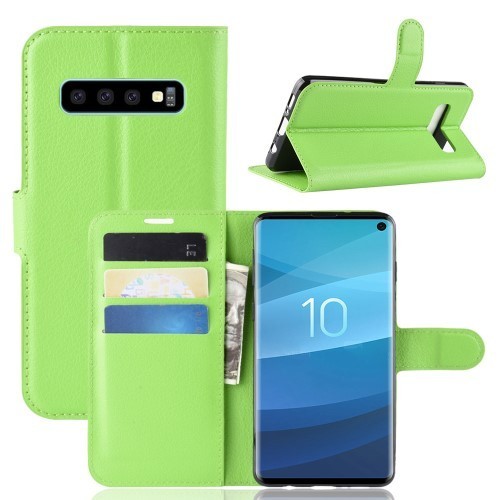 Samsung Galaxy S10 Notesz Tok Business Series Kitámasztható Bankkártyatartóval Zöld