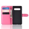 Samsung Galaxy S10 Notesz Tok Business Series Kitámasztható Bankkártyatartóval Pink