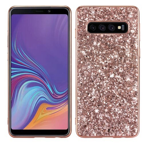 Samsung Galaxy S10  TPU Csillámló Szilikon Tok Glitteres Fényes Rózsaarany