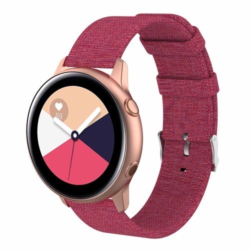 Samsung Galaxy Watch Active Óraszíj - Pótszíj Textil Canvas Pink