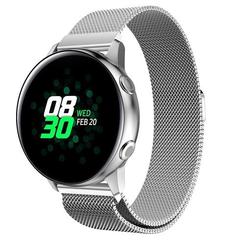 Samsung Galaxy Watch Active SM-R500 FémSzíj - Pótszíj Mágneses Ezüst