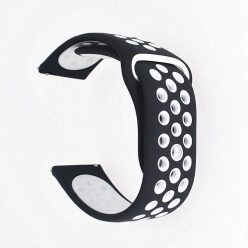   Samsung Galaxy Watch Active Óraszíj - Pótszíj SM-R500 Szilikon Hollow Style Lyukacsos Fekete/Fehér