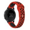 Samsung Galaxy Watch Active Óraszíj - Pótszíj SM-R500 Szilikon Hollow Style Lyukacsos Piros/Fekete